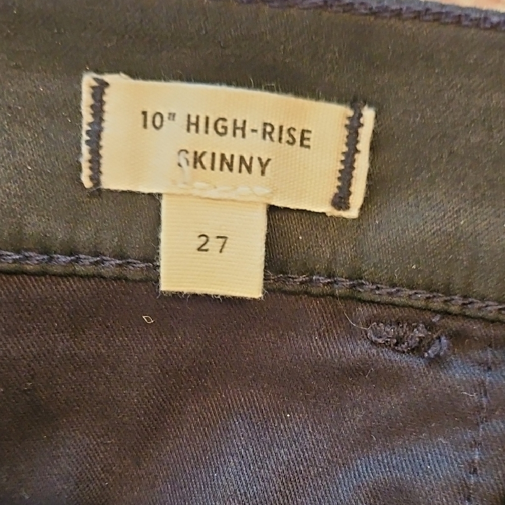 Madewell Black 10" High Rise Skinny Pants -Leather Edition - Picture 7 of 8